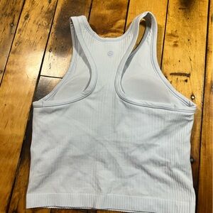 Lululemon Women’s 4 Ebb To Street Cropped Racerback Tank Light Blue Gym W1CJUS